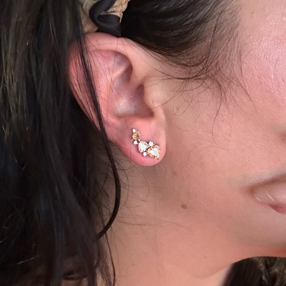 Bomb Party Rose Gold Crawler Earrings - Picture 3 of 3